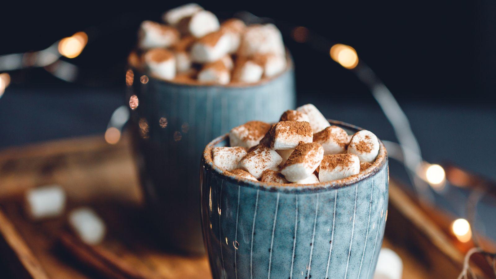 Image of two mugs of hot chocolate