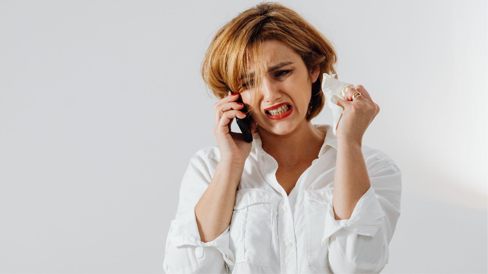 loss of libido annoying man. image of woman upset by man