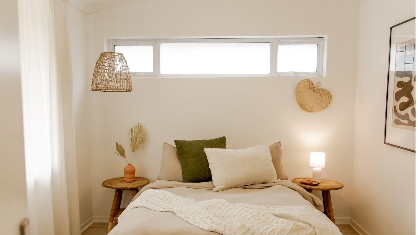 Sunday reset image of a made bed 