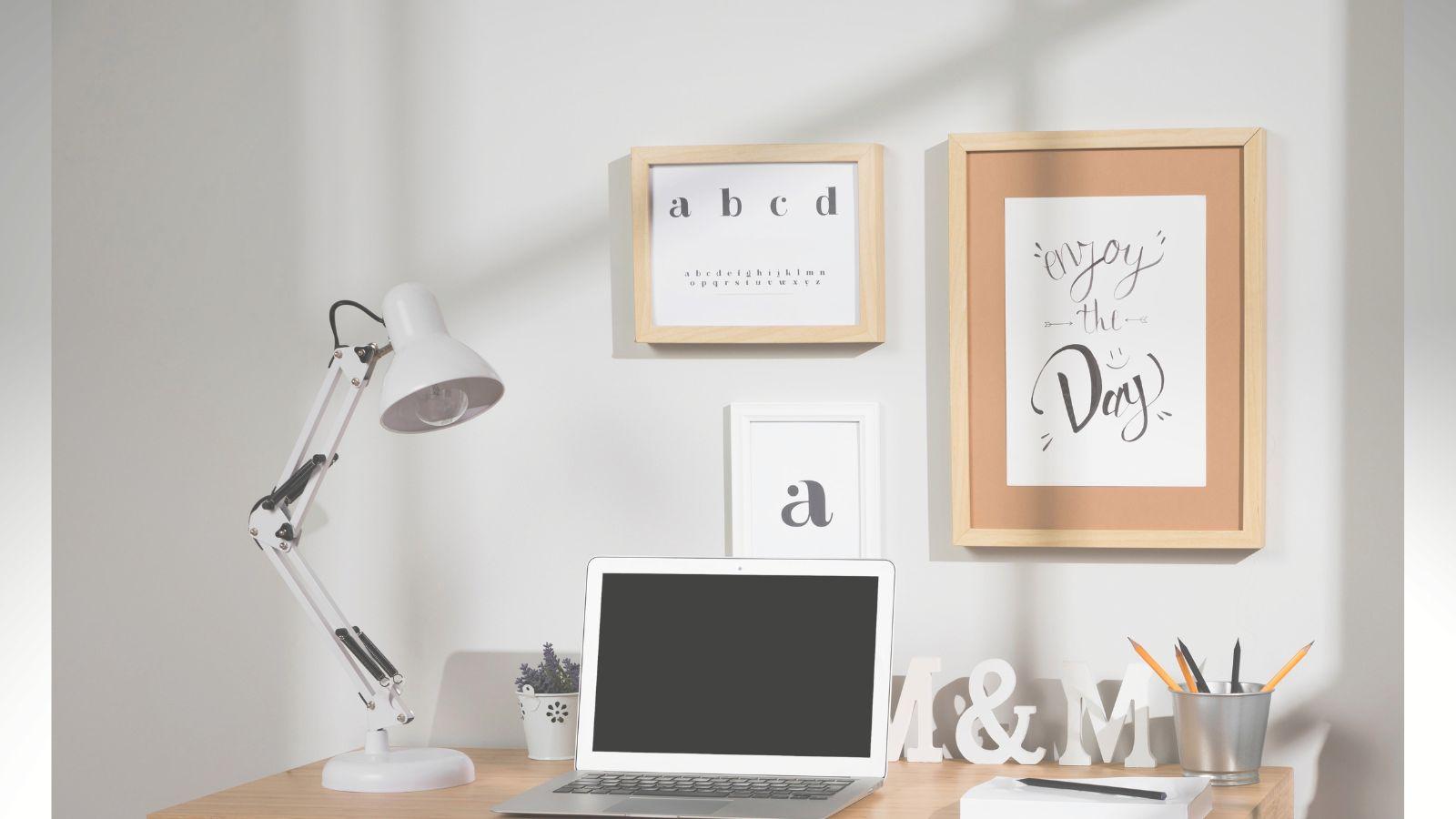 sunday reset image of a desk and photo on wall